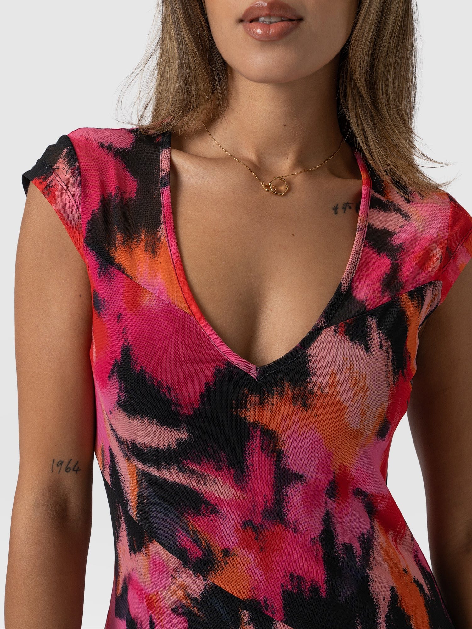 Poppy Mesh Dress Black Soft Focus - Women's Dresses | Saint + Sofia® EU